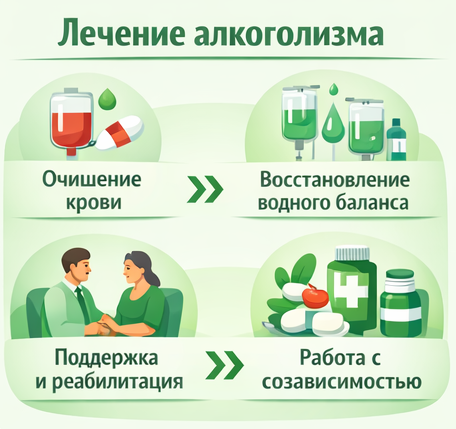 лечение алкоголизма в Чапаевске этапы